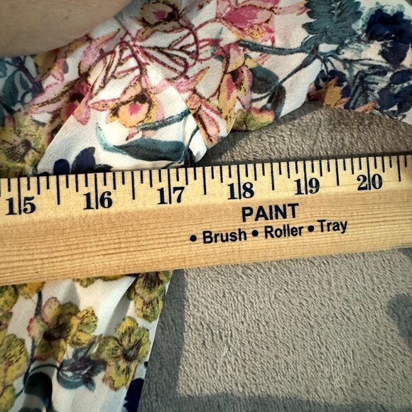 Taylor SZ 8 Chiffon Midi Cottage Fairy Floral Layerd Artsy Dress Empire Waist - Picture 11 of 12